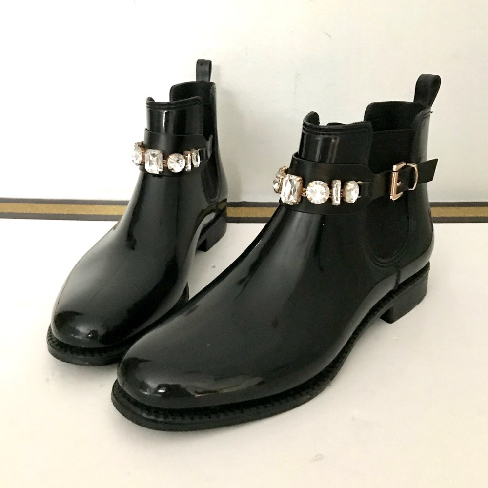 Henry Ferrera black rain boots